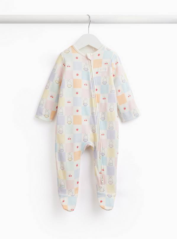 Checkerboard Miffy Print Sleepsuit Up to 3 mths